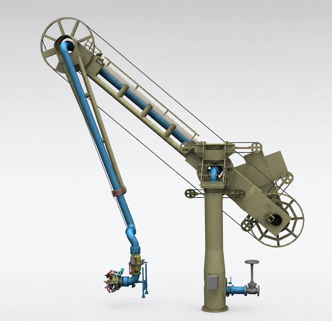 Marine loading arm 3D engineering design model for custom terminal fluid transfer systems
